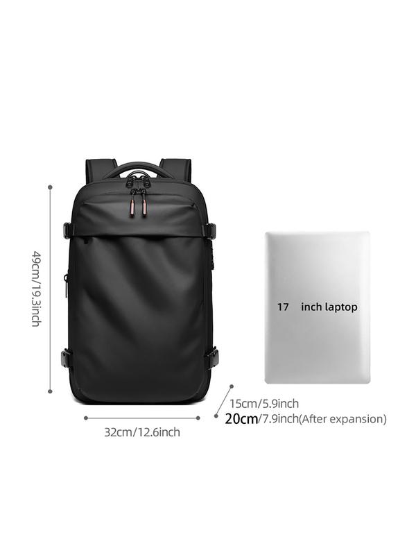 Men's Business Solid Color Backpack, Large Capacity Laptop Backpack, Hiking Business Backpack, Travel Backpack for Men