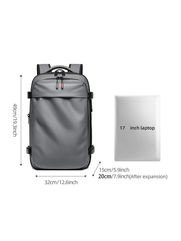 Men's Business Solid Color Backpack, Large Capacity Laptop Backpack, Hiking Business Backpack, Travel Backpack for Men