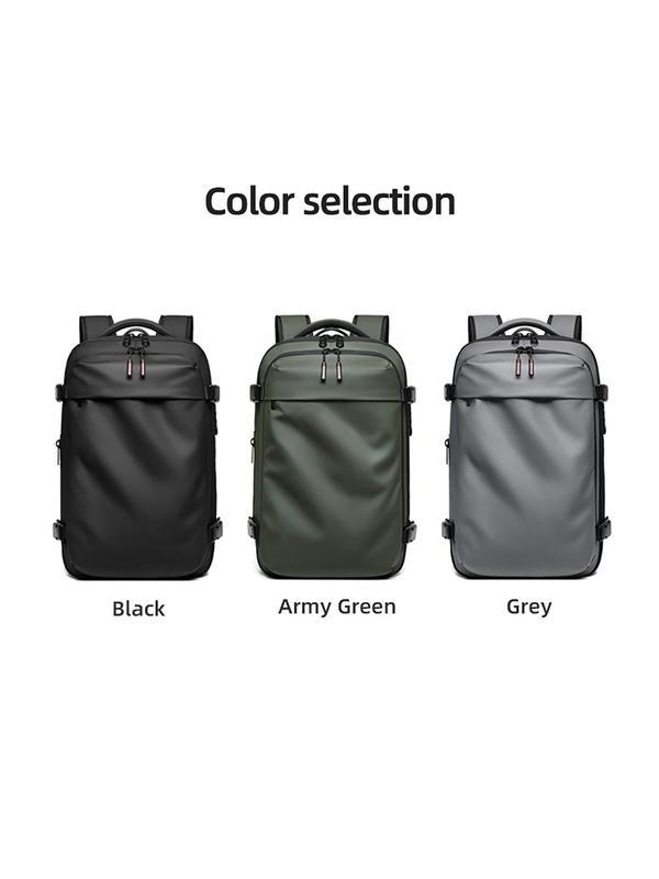 Men's Business Solid Color Backpack, Large Capacity Laptop Backpack, Hiking Business Backpack, Travel Backpack for Men