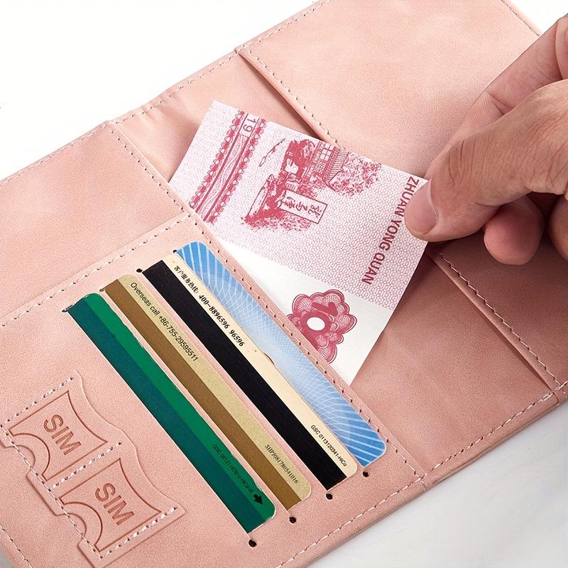 1pc RFID Passport Holder, Thin Passport Wallet, Leather Surface, Multi Functional Wallet, Travel Passport Holder, Cute Card Holder