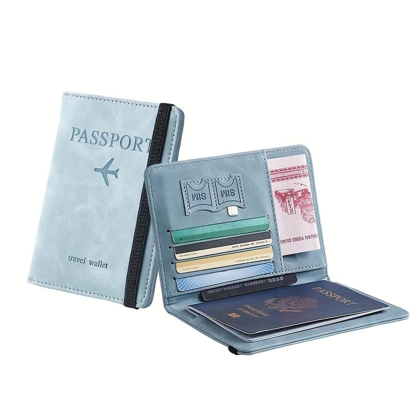 1pc RFID Passport Holder, Thin Passport Wallet, Leather Surface, Multi Functional Wallet, Travel Passport Holder, Cute Card Holder