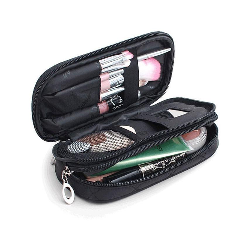 Large Capacity Makeup Bag with Zipper, Portable Compact Travel Cosmetic Storage Bag, Beauty Makeup Brush Pouch, Professional Makeup Tools for Women