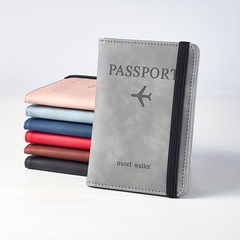 1pc RFID Passport Holder, Thin Passport Wallet, Leather Surface, Multi Functional Wallet, Travel Passport Holder, Cute Card Holder