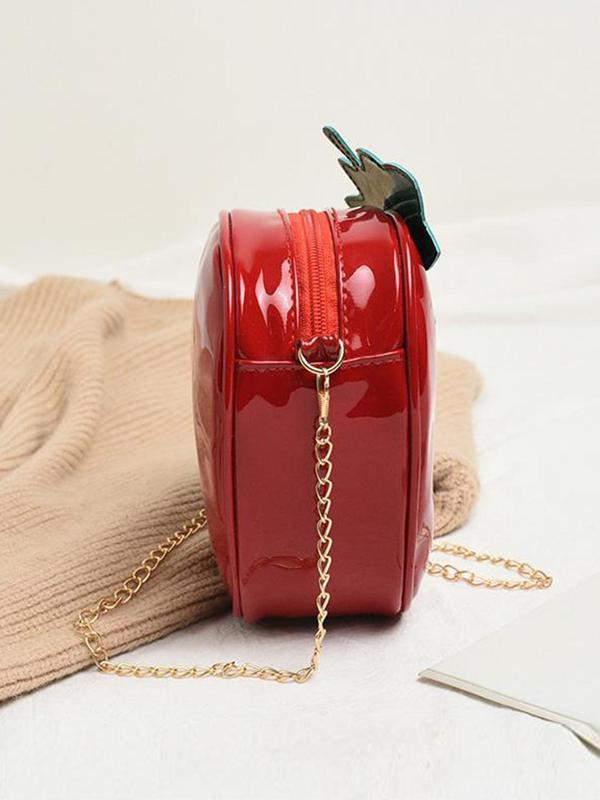 Women's Cute Strawberry Design Crossbody Bag, Fashionable Chain Strap Novelty Bag for Party, Casual Trendy Versatile PU Leather Daily Commuting Bag