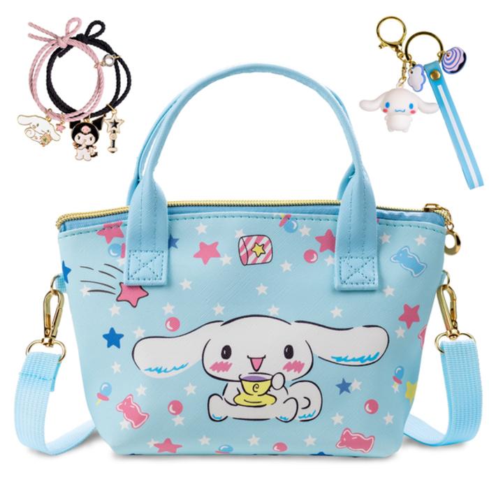 Shoulder Bag with Keychain and Two Magnetic Bracelets for Friends Cute Anime Wallet. Cute bag for women, girls, teenagers. Great gift. tote handbag