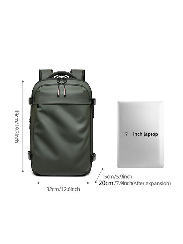 Men's Business Solid Color Backpack, Large Capacity Laptop Backpack, Hiking Business Backpack, Travel Backpack for Men