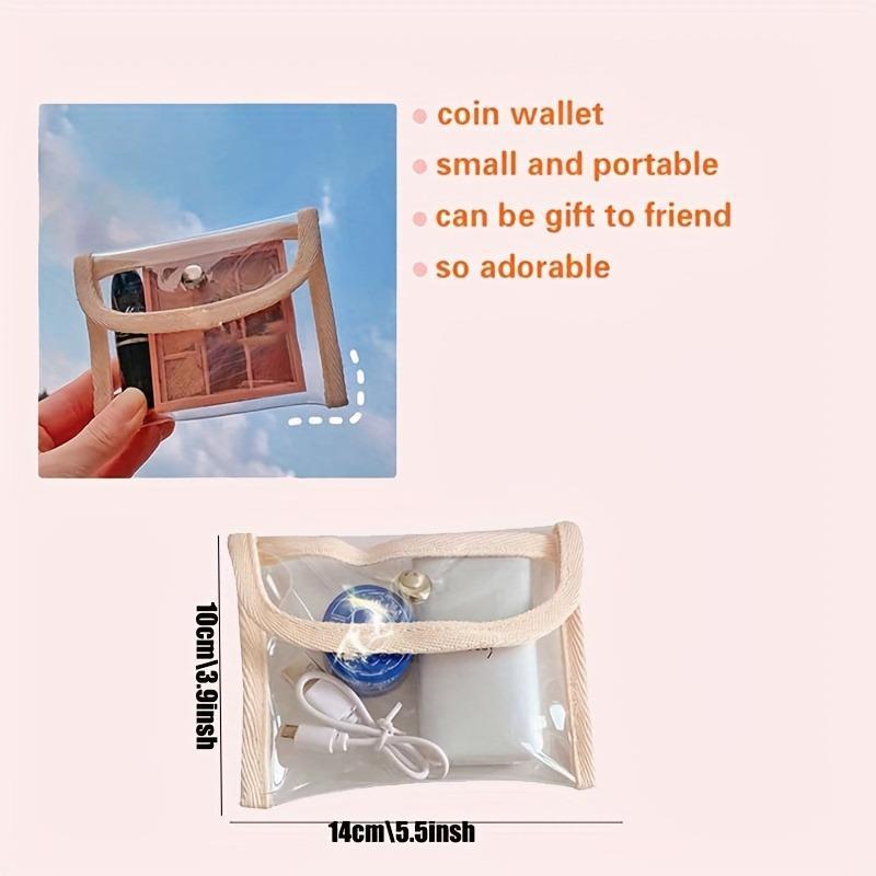 Mini Transparent Clutch Flap Coin Purse, 2 Counts Lightweight Versatile Carry All Pouch, Portable Storage Bag for Home & Travel