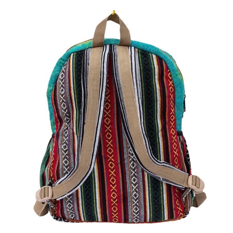 Himalayan Fashion Hemp Backpack Large Eco-Friendly, Tie-Dye Design For Travel, Outdoor Adventures, and Everyday Use