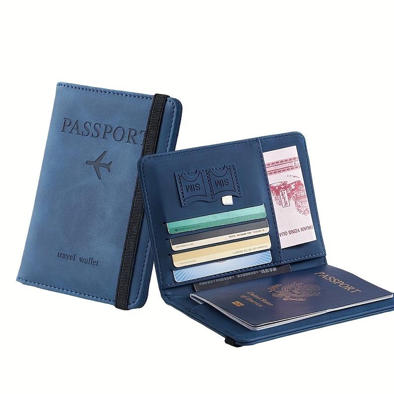 1pc RFID Passport Holder, Thin Passport Wallet, Leather Surface, Multi Functional Wallet, Travel Passport Holder, Cute Card Holder