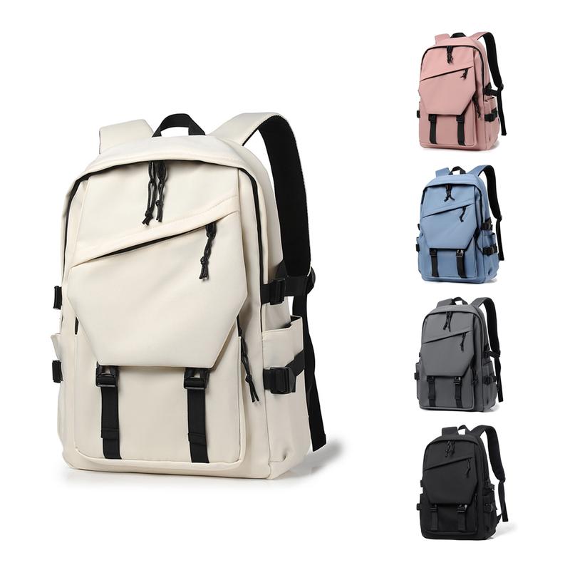 Unisex Multifunctional Backpack Multi Zipper Pockets Daypack Double Adjustable Strap Backpack for School Office Travel