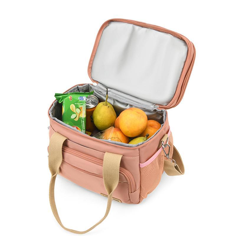 Crossbody Lunch Bag, 1 Count Leakproof Insulated Large Capacity Lunch Box with Dual Compartment, Kitchen Storage and Organization