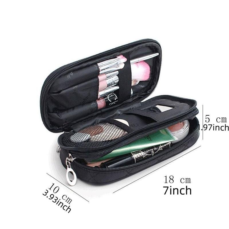 Large Capacity Makeup Bag with Zipper, Portable Compact Travel Cosmetic Storage Bag, Beauty Makeup Brush Pouch, Professional Makeup Tools for Women