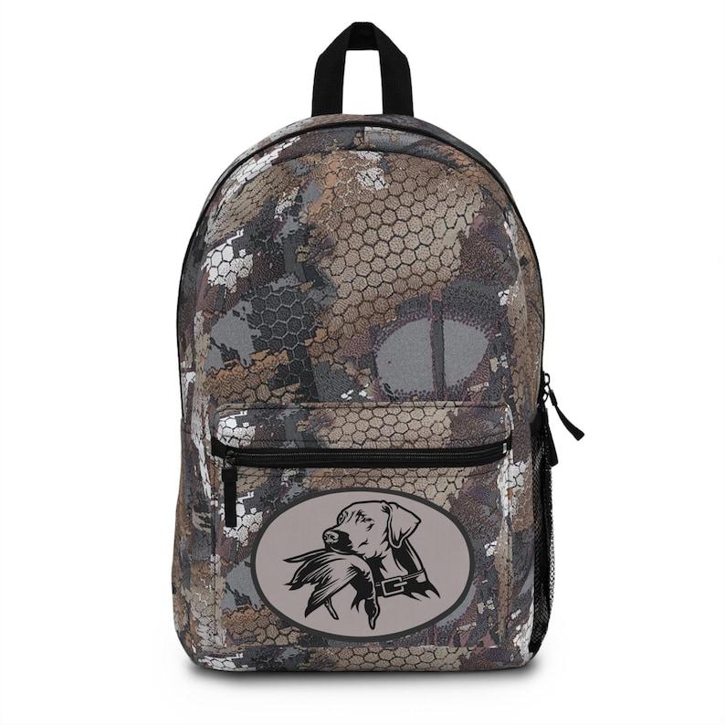 Camo Inspired Sitka Optifade Waterfowl Timber Bird Dog Bookbag, Old School Backpack, Trendy Camo Travel bag, Duck Dog Bookbag, Kids School Bag