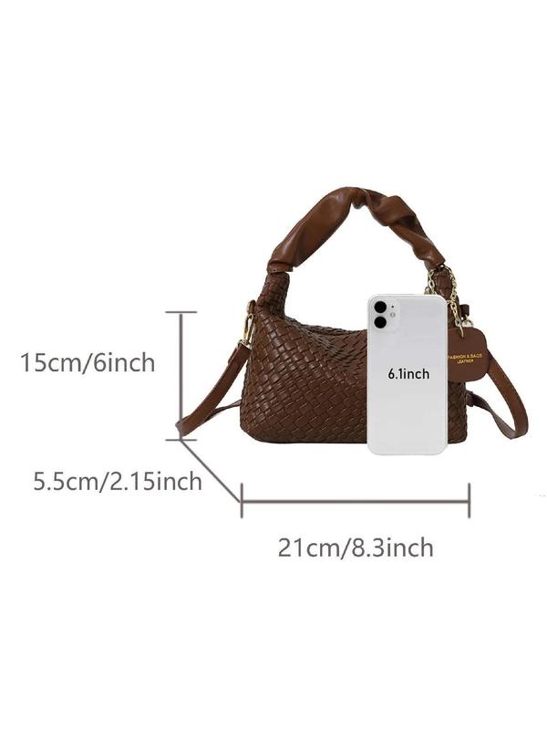 Women's Fashionable Braid Design Handbag, Casual Versatile Zipper Shoulder Bag for Daily Used, Trendy High-quality Daily Commuting Bag, Girl Fashionable Shopping Bag