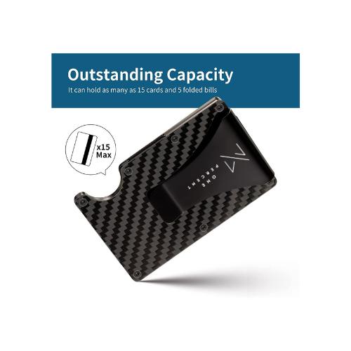 NEW ONE PERCENT-Men's RFID Blocking Slim Money Clip Wallet Credit Card ID Holder Thin Minimalist Card Holder Wallet