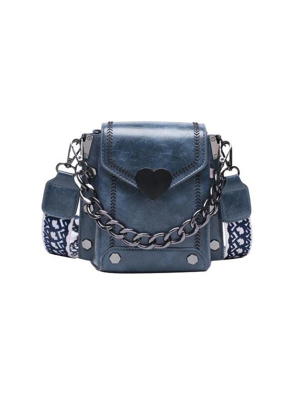 Women's Elegant Chain Strap Crossbody Bag, Fashionable Solid Color Shoulder Bag for Daily Used, Casual Trendy Versatile High-quality Daily Commuting Bag