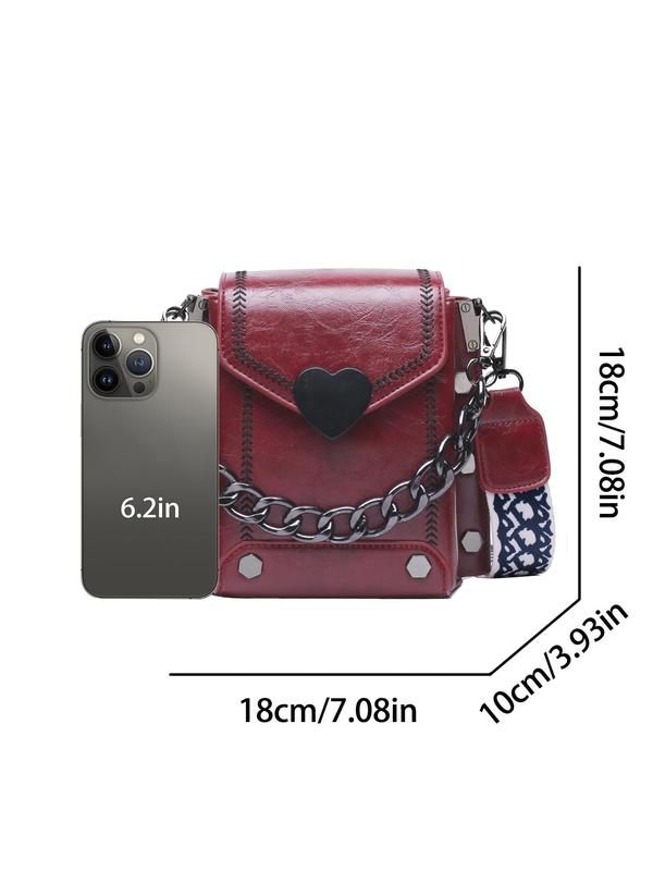 Women's Elegant Chain Strap Crossbody Bag, Fashionable Solid Color Shoulder Bag for Daily Used, Casual Trendy Versatile High-quality Daily Commuting Bag