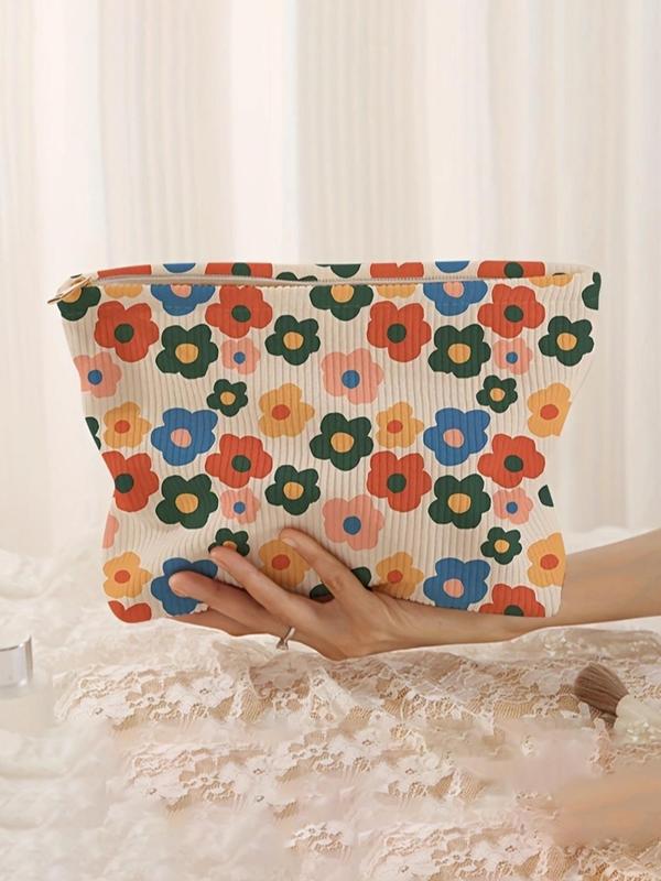 Floral Pattern Makeup Bag, Casual Fashion Multi-functional Storage Bag, Travel Makeup Bag, Suitable for Women and All Kinds of Occasions