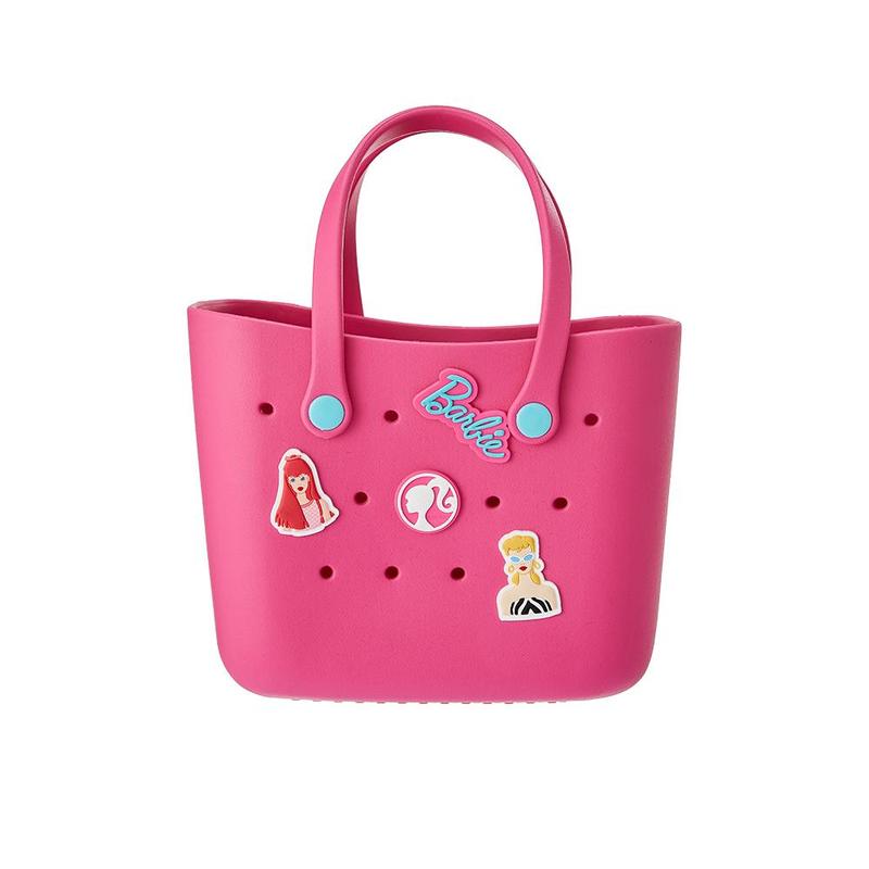 Barbie Lunch Bag For Women Lunch Tote Bag Cute Crocs Design Durable Lunch Bags For Girls Suitable Size Pink Pale Pink With Handle Cute Bento Bags For Tutorial School Work Barbie Daylight Shiny Series