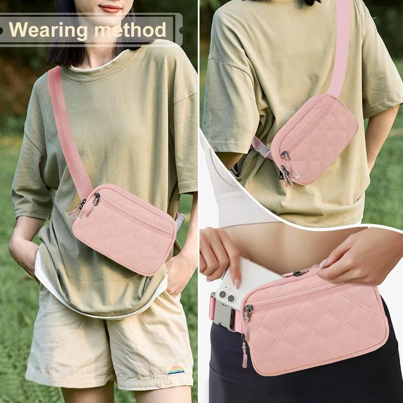 Fanny Packs Waist Belt Bags for Travel and Daily Use, Crossbody Bum  Bag for Women and Men,Pink