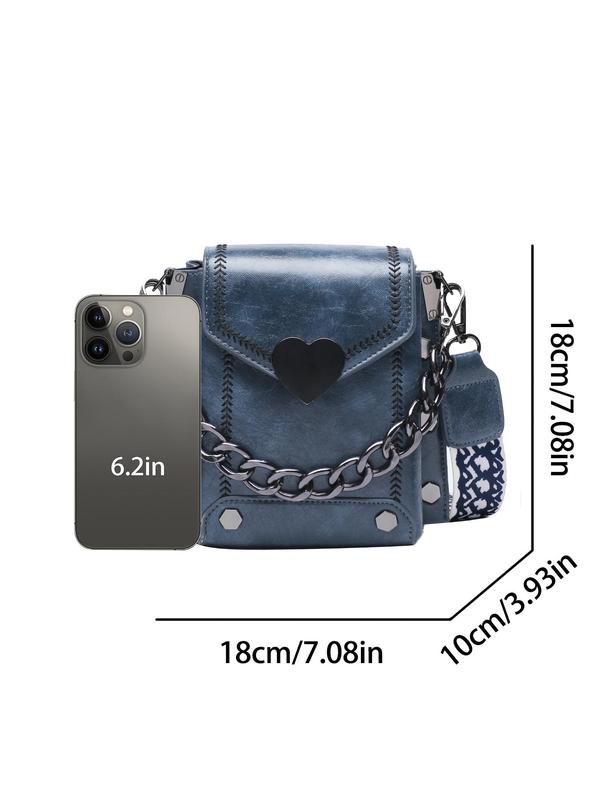 Women's Elegant Chain Strap Crossbody Bag, Fashionable Solid Color Shoulder Bag for Daily Used, Casual Trendy Versatile High-quality Daily Commuting Bag