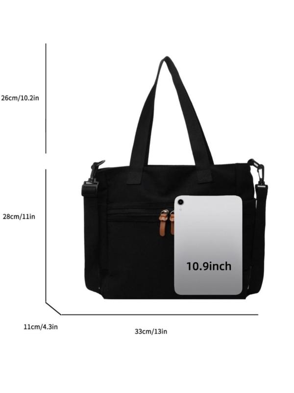 Women's Solid Color Tote Bag, Large Capacity Shoulder Bag for Daily Used, Casual Trendy Versatile High-quality Daily Commuting Bag, Girl Fashionable Bag