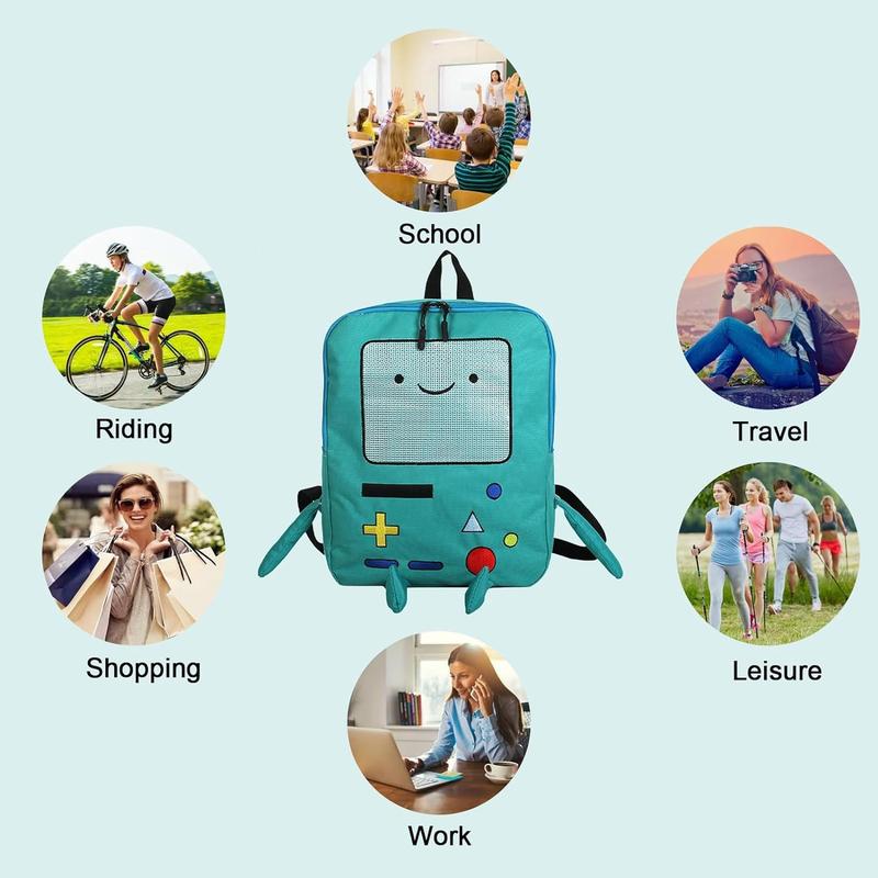 Creative Cartoon Adventure Time Cute BMO Backpack Funny Games Console Large Capacity Rucksack Travel Daypack