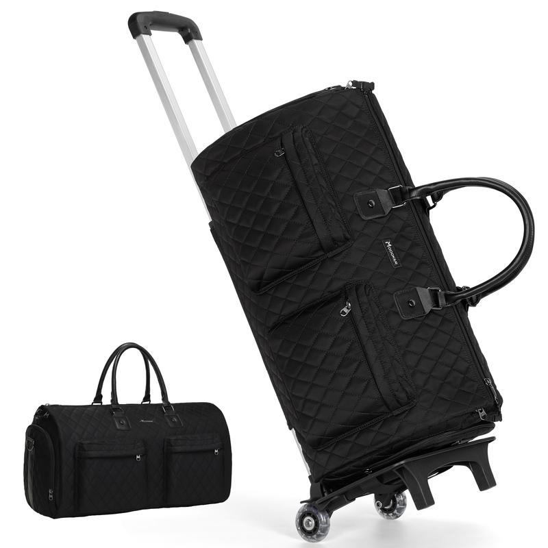 Garmentbag  3 in 1 Rolling Garment Bag for Travel,Womens Convertible Garment Bags with Wheels, Luggage Suit Travel Bags,3 in 1 Carry On Wheeled Duffel Bag,Black Large capacity, high quality, waterproof and portable, durable and beautiful Multifunctional