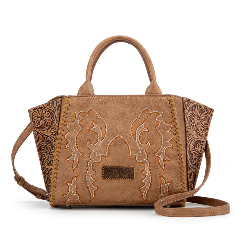 Wrangler Embroidered Boot Scroll Crossbody Tote Bag