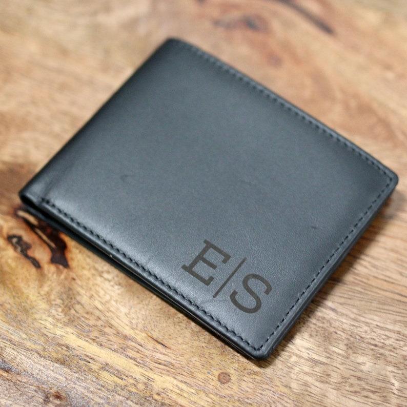 Personalized Leather RFID Wallet, Engraved Genuine Leather Custom Wallet, Anniversary Gift For Him, Husband, Boyfriend, Men, Father, Dad