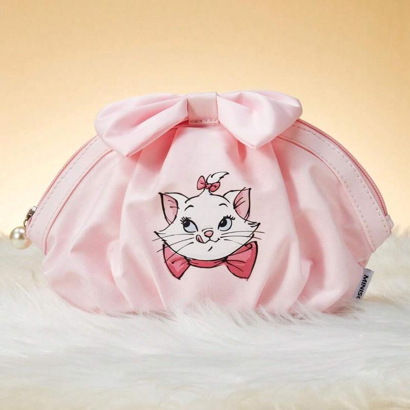 Disney Classic Marie Series Cosmetic Bag Makeup Bag Dumpling Design Cosmetic Storage Bag Portable For Women&Girls