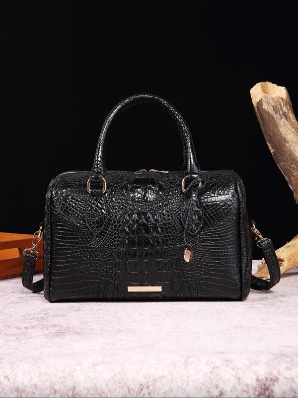 Women's 2024 Y2k Punk Crocodile Embossed Boston Bag, Vintage Handbag for Women Back To School, Retro Colorful Summer Designer Crossbody Bag for Party Club