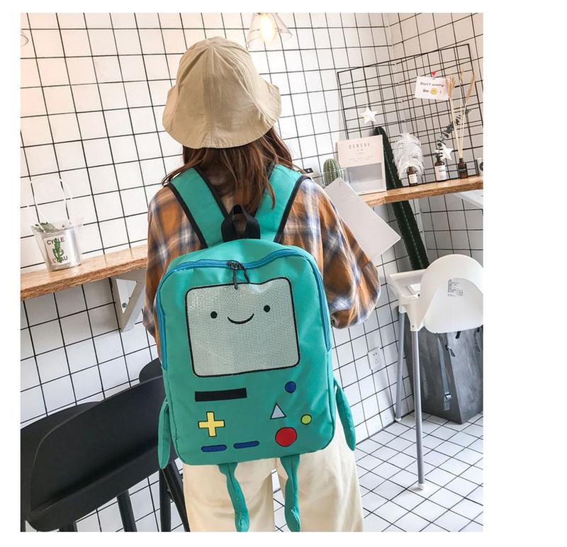 Creative Cartoon Adventure Time Cute BMO Backpack Funny Games Console Large Capacity Rucksack Travel Daypack