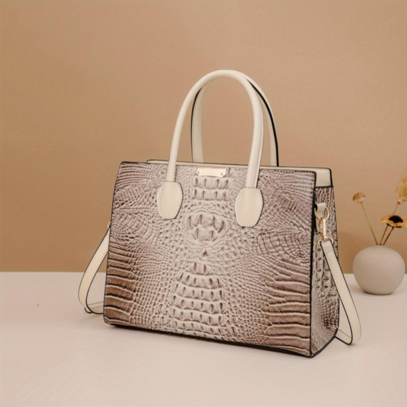 3Pcs  Set Crocodile Print Tote Bag - Large Capacity, Women's Fashion Handbag, Shoulder Bag and Purse