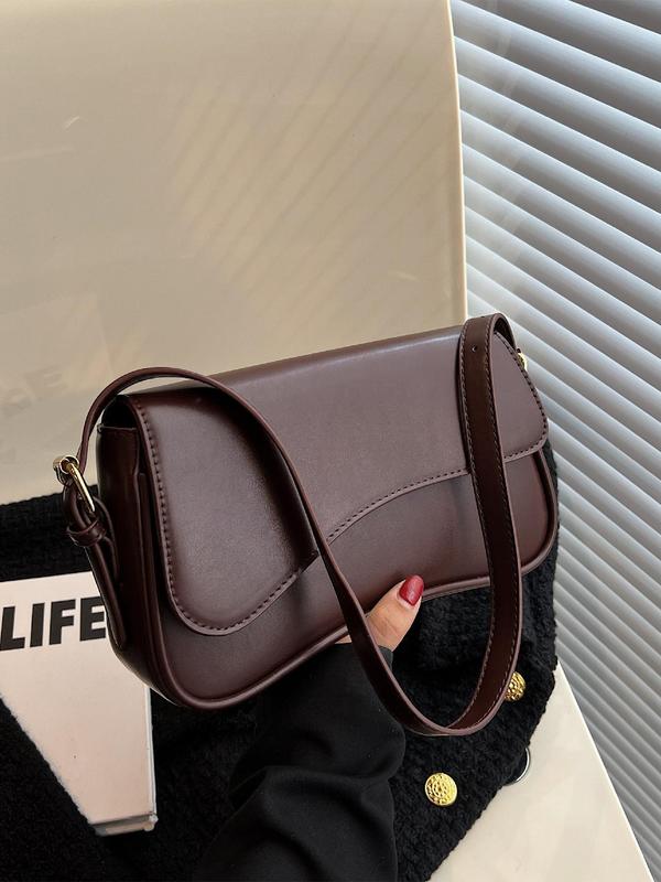 Solid Irregular Flip Shoulder Bag for Women, Crossbody Purses 2024, Summer Fall Back To School PU Leather Designer Crossbody Bag for Shopping, Party, Versatile Textured Commuter Bag As Gift, Fall Outfits, Fall Freshness