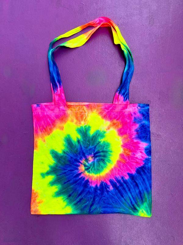 Rainbow Tie-Dye Tote Bag