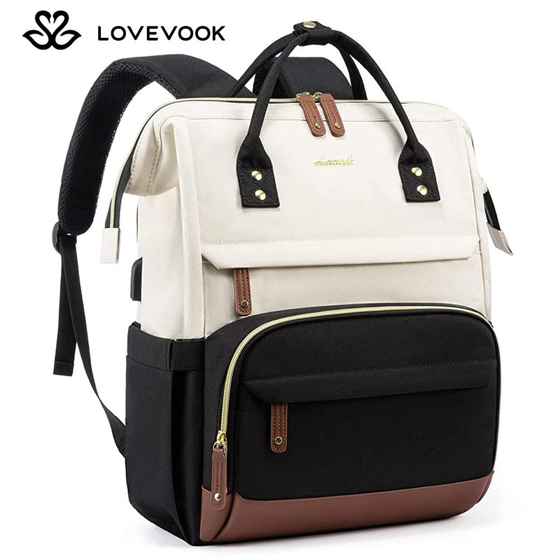 LOVEVOOK Christmas Laptop Backpack for Women with USB Port - Travel Bag, Work Backpack for Teacher, Nurse, College Computer Bag