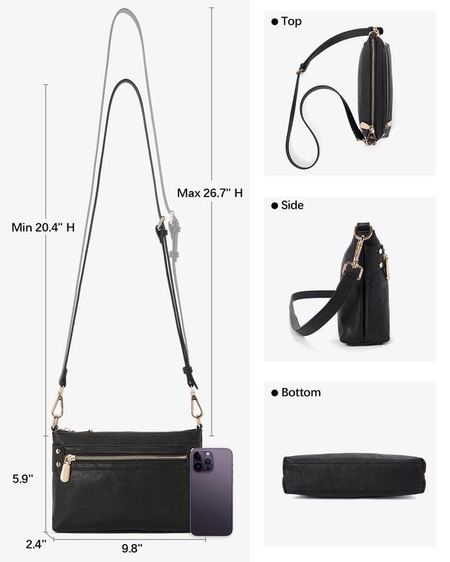 BOSTANTEN Small Purses for Women Crossbody Bags Leather Wristlet Purses Envelope Clutch Purse