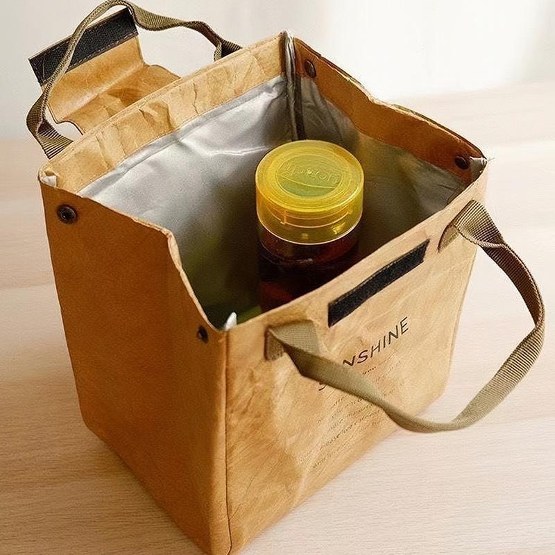 Insulated Lunch Bag, Portable Lunch Bag, Home Tote Lunch Bag, Kraft Refrigerated Bento Bag, Portable Lunch Bag For Workers