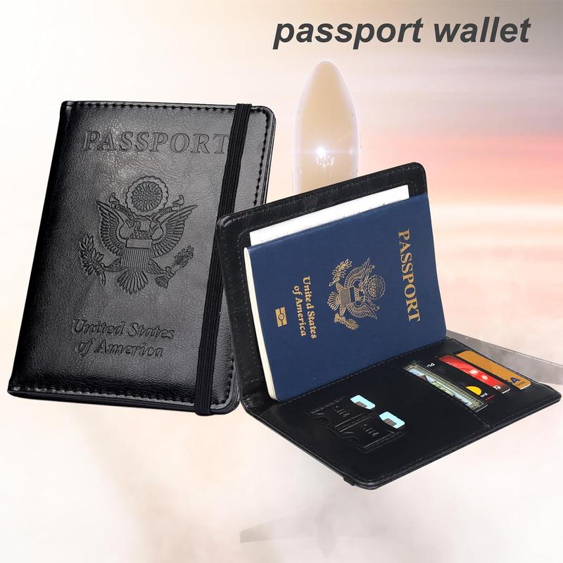 Passport Holder Wallet Cover Case for Travel Women Men Family, Multifunction Passport Book Holder with RFID Blocking, Travel Must Haves Cruise Ship Essentials