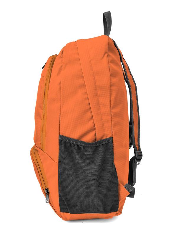 Solid Color Lightweight Large Capacity Zip Backpack with Water Bottle Holder