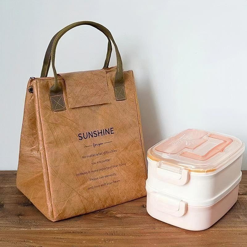 Insulated Lunch Bag, Portable Lunch Bag, Home Tote Lunch Bag, Kraft Refrigerated Bento Bag, Portable Lunch Bag For Workers