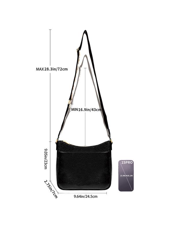 Women's Vintage Crossbody Bag, Fashionable Casual Pu Leather Zipper Large Capacity Crossbody Bag with Adjustable Strap for Daily Used, Trendy All-match Commuter Bag