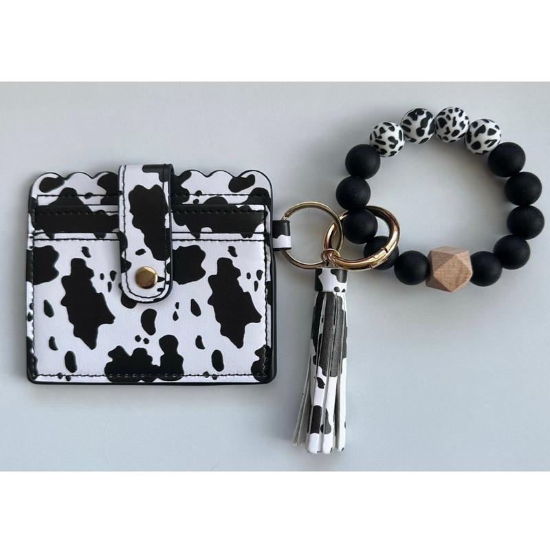 Black & White Cow Print Wallet & Wristlet