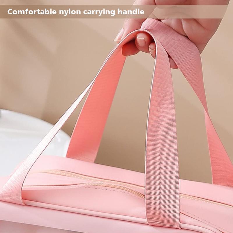 Large Capacity Double-layer Semi Transparent Toiletry and Makeup Bag, Portable Travel Toiletry Bag, Multifunctional Storage Bag for Bath and Swimming, Gift for Girlfriend