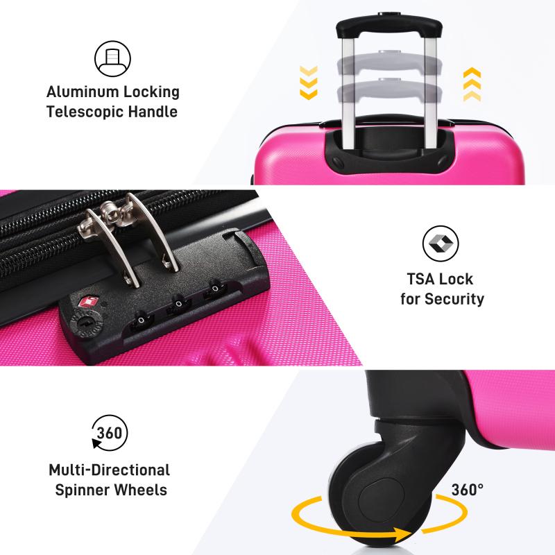 Hardshell Luggage Sets 4 pcs + Bag Spinner Suitcase with TSA Lock Lightweight-16 + 20 + 24 + 28 