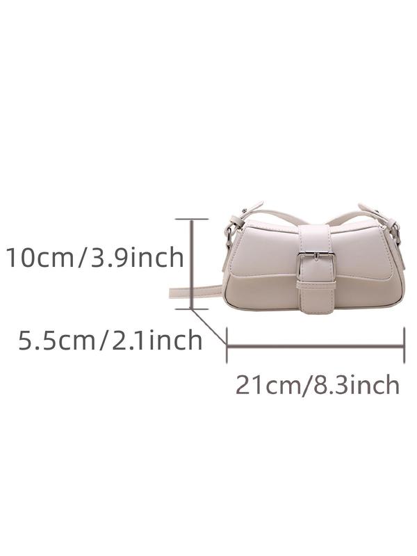 Women's Solid Color Shoulder Bag, Fashionable Pu Leather Crossbody Bag for Daily Used, Casual Trendy Versatile High-quality Daily Commuting Bag