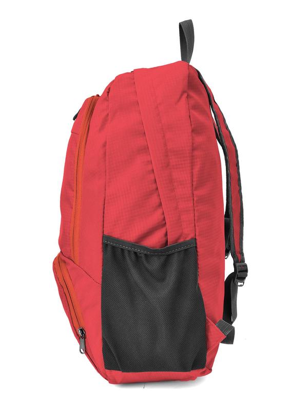 Solid Color Lightweight Large Capacity Zip Backpack with Water Bottle Holder