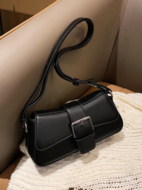 Women's Solid Color Shoulder Bag, Fashionable Pu Leather Crossbody Bag for Daily Used, Casual Trendy Versatile High-quality Daily Commuting Bag