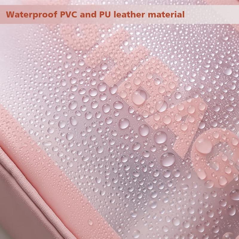 Large Capacity Double-layer Semi Transparent Toiletry and Makeup Bag, Portable Travel Toiletry Bag, Multifunctional Storage Bag for Bath and Swimming, Gift for Girlfriend